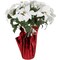 Northlight 22&#x22; White Artificial Christmas Poinsettia Flowers with Red Wrapped Base